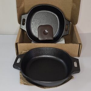NEW Pampered Chef Cast Iron Skillet Set of 2 - 5.5"